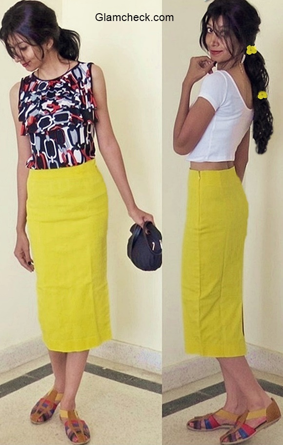 Yellow Pencil Skirt