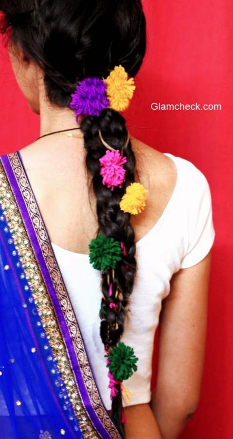 Indian Parandi Hairstyle Hair Accessory DIY