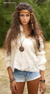 White Top with Denim Shorts - Get the Boho Chic Style