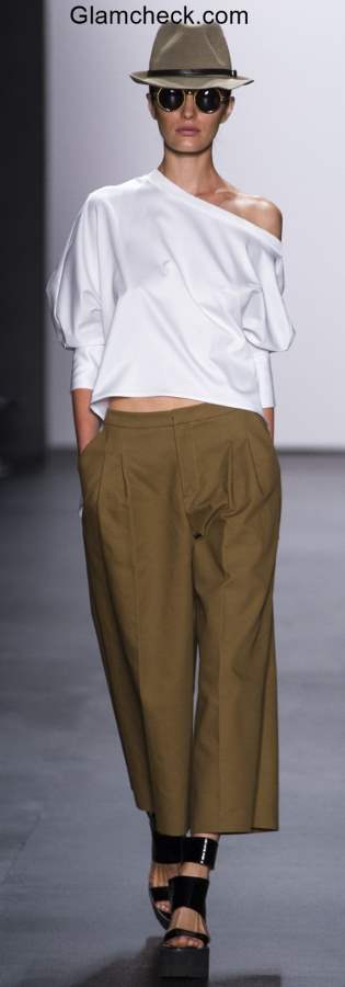 Androgynous Look Khakhi Culottes White Shirt