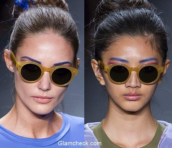 Colored Eyebrows Makeup - Georgine Spring 2016 for NYFW