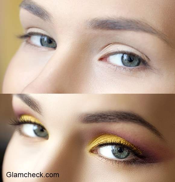 DIY Golden Yellow Eye Makeup