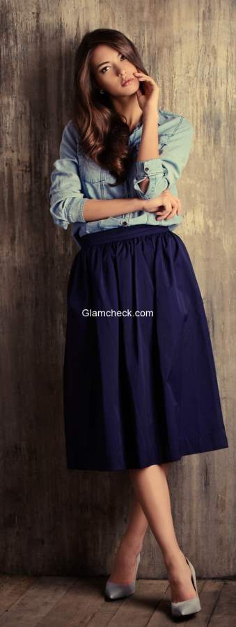 denim shirt with skirt