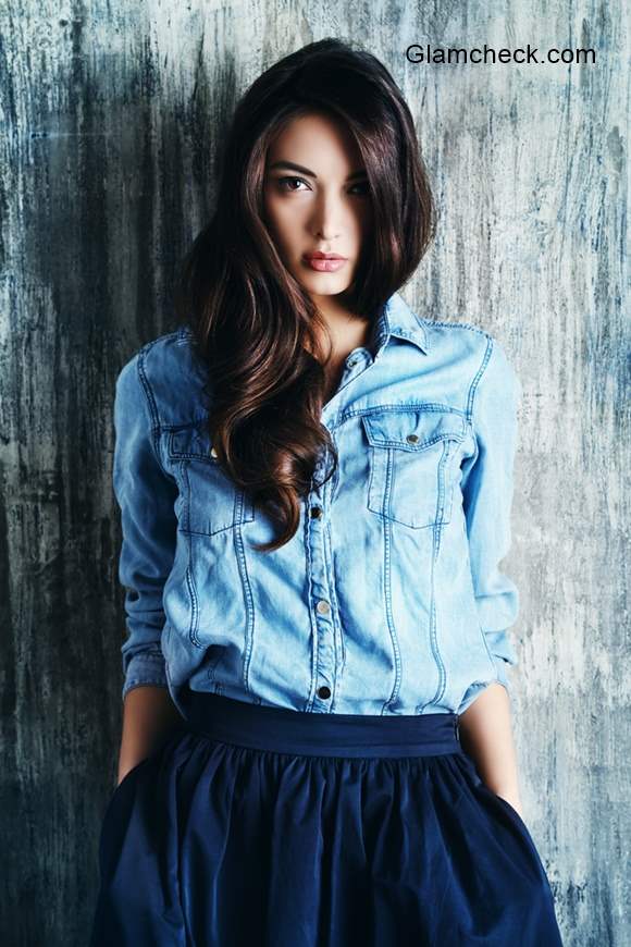 jean shirt and skirt