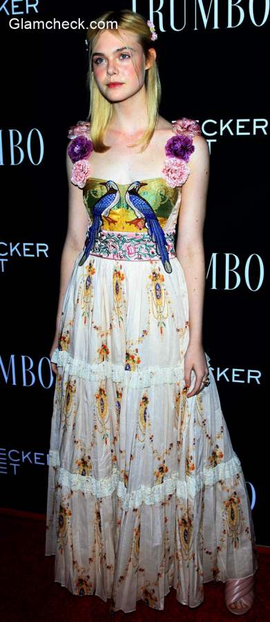 Gucci Gown Elle Fanning at the Trumbo Premiere