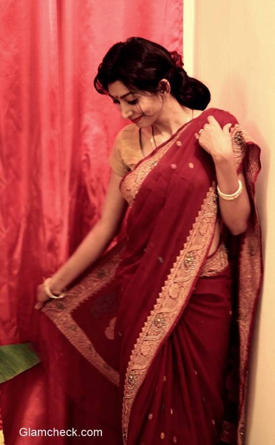 Hairstyle with Saree