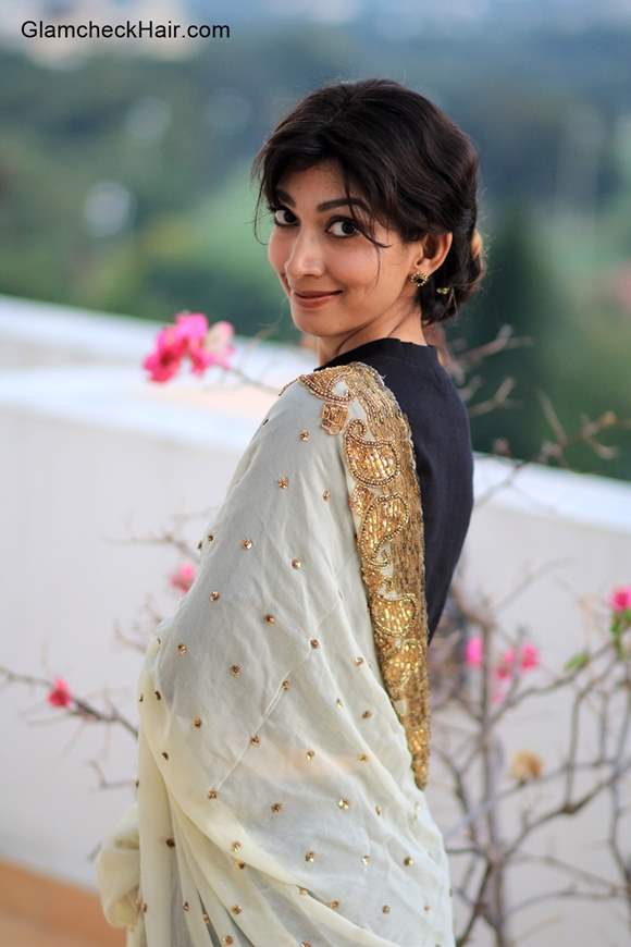 Hairstyle with saree