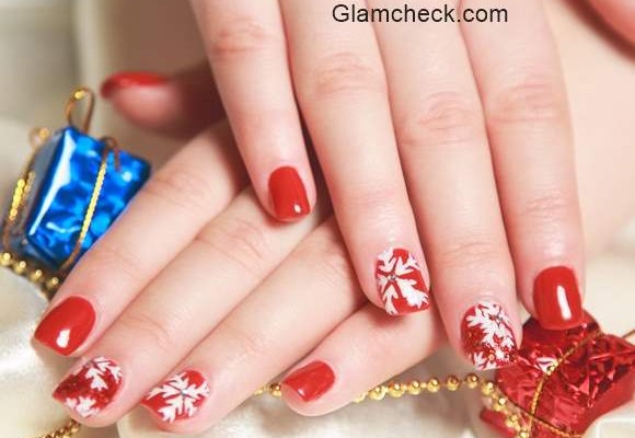 Christmas Nail Art Snowflakes