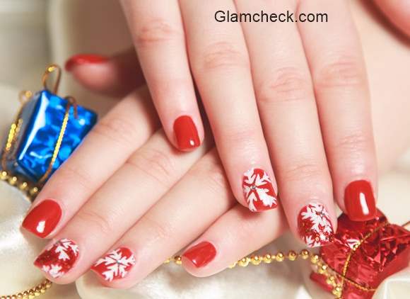 Christmas Nail Art Snowflakes