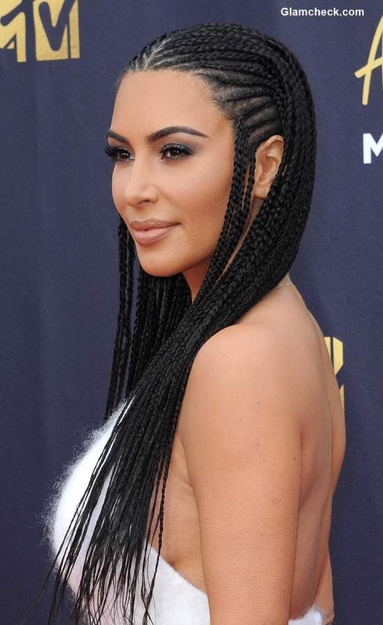 Kim Kardashian Cornrow braids 2018 MTV Movie And TV Awards