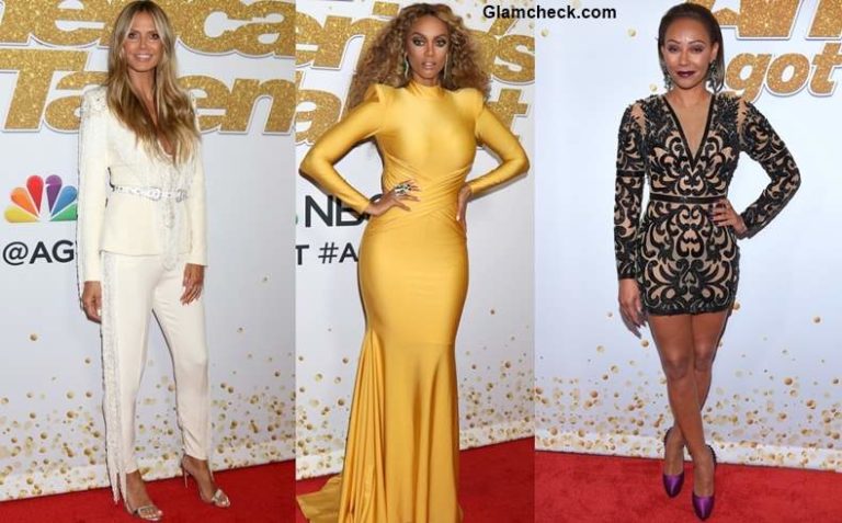 Heidi Klum Tyra Banks Mel B at Americas Got Talent Red Carpet