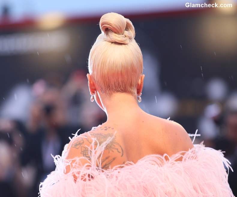 Lady Gaga Bun Hairstyle Venice Film Festival 2018