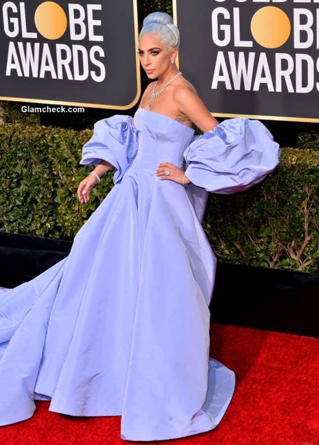 Lady Gaga Blue gown at 2019 Golden Globe Awards