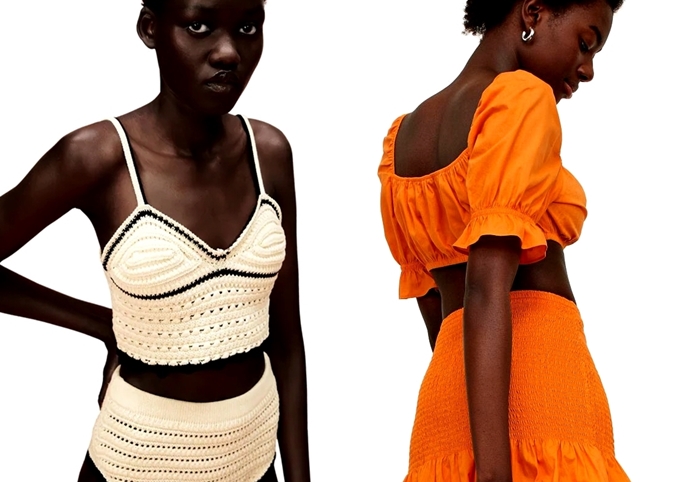 Knit midi skirt & crop top set from Zara Summer 2021