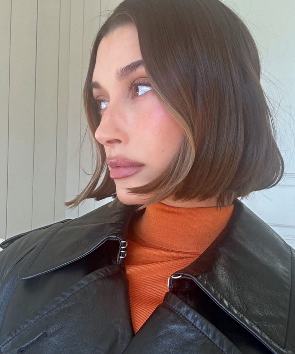 Hailey Bieber in Italian Bob Haircut