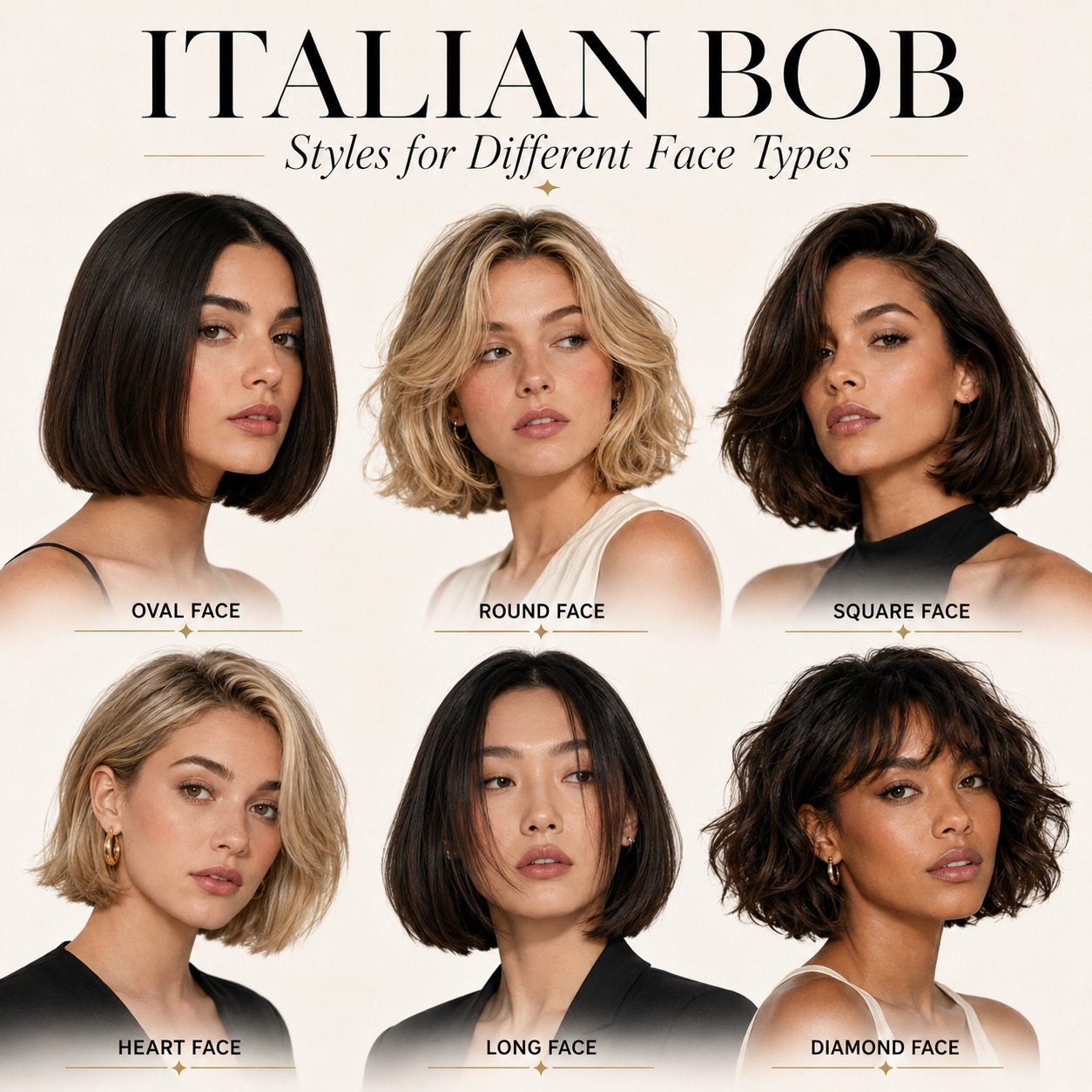 Italian Bob Haircut for Different Face Types