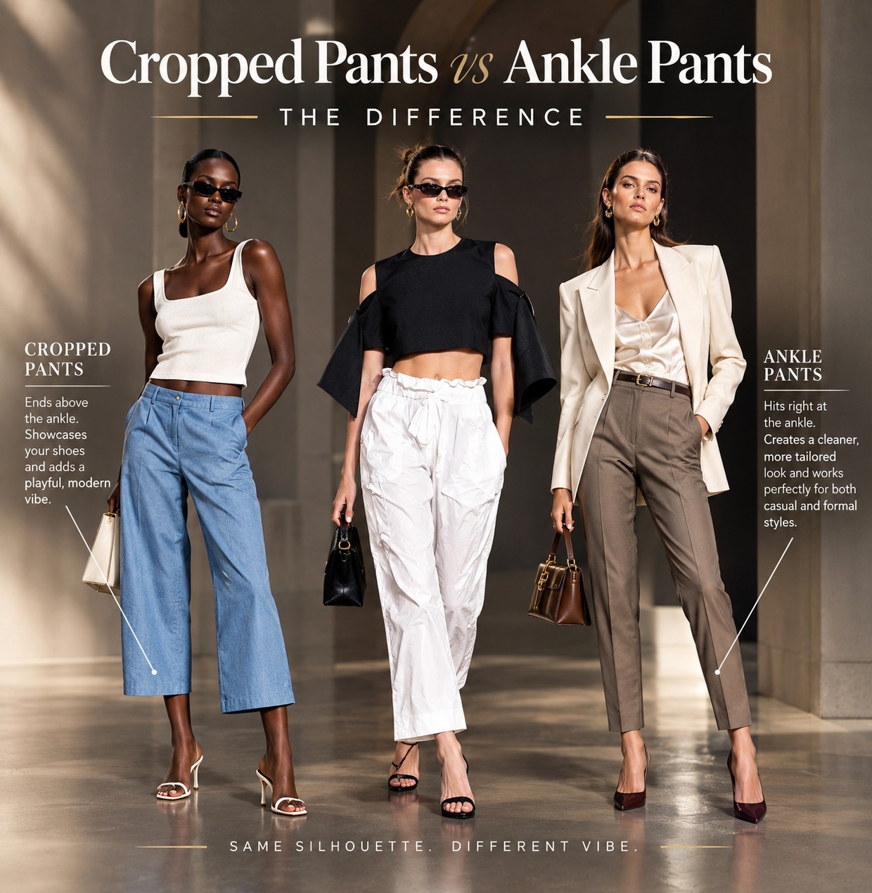 Cropped Pants vs Ankle Pants Difference