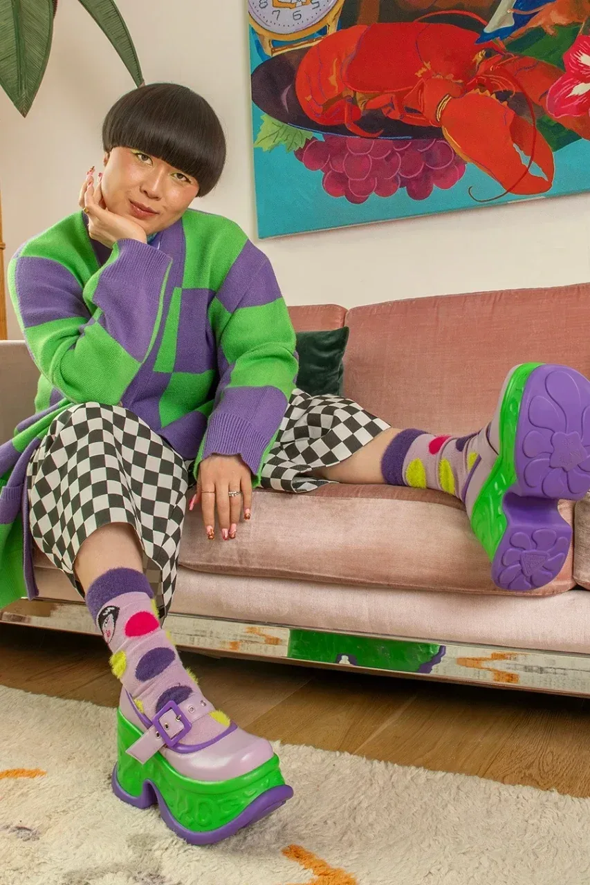 Atsuko Okatsuka Colorful Platform Shoes