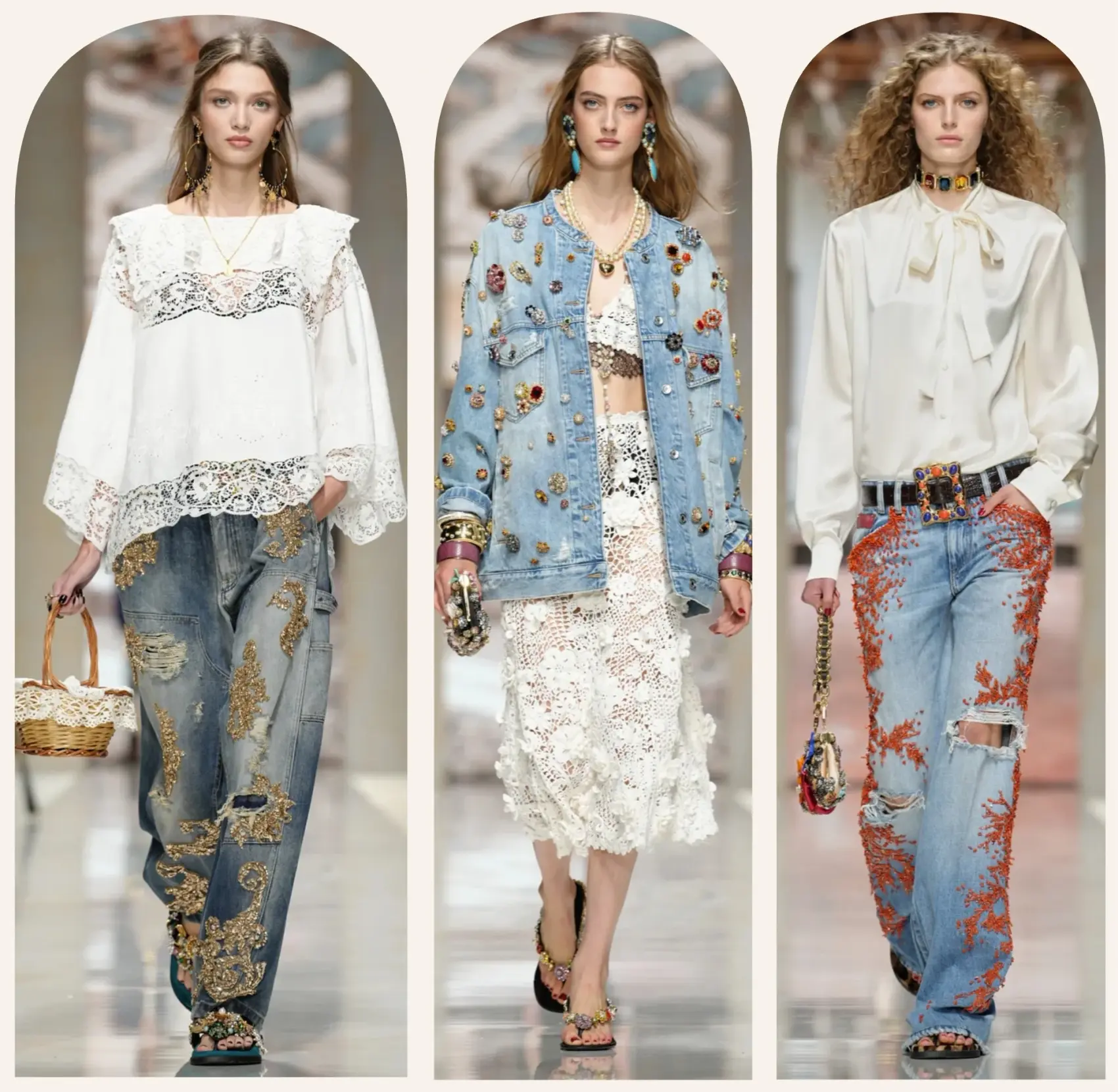 Dolce & Gabbana SS27 at Milan Fashion Week - Denim Gets Dressed Up
