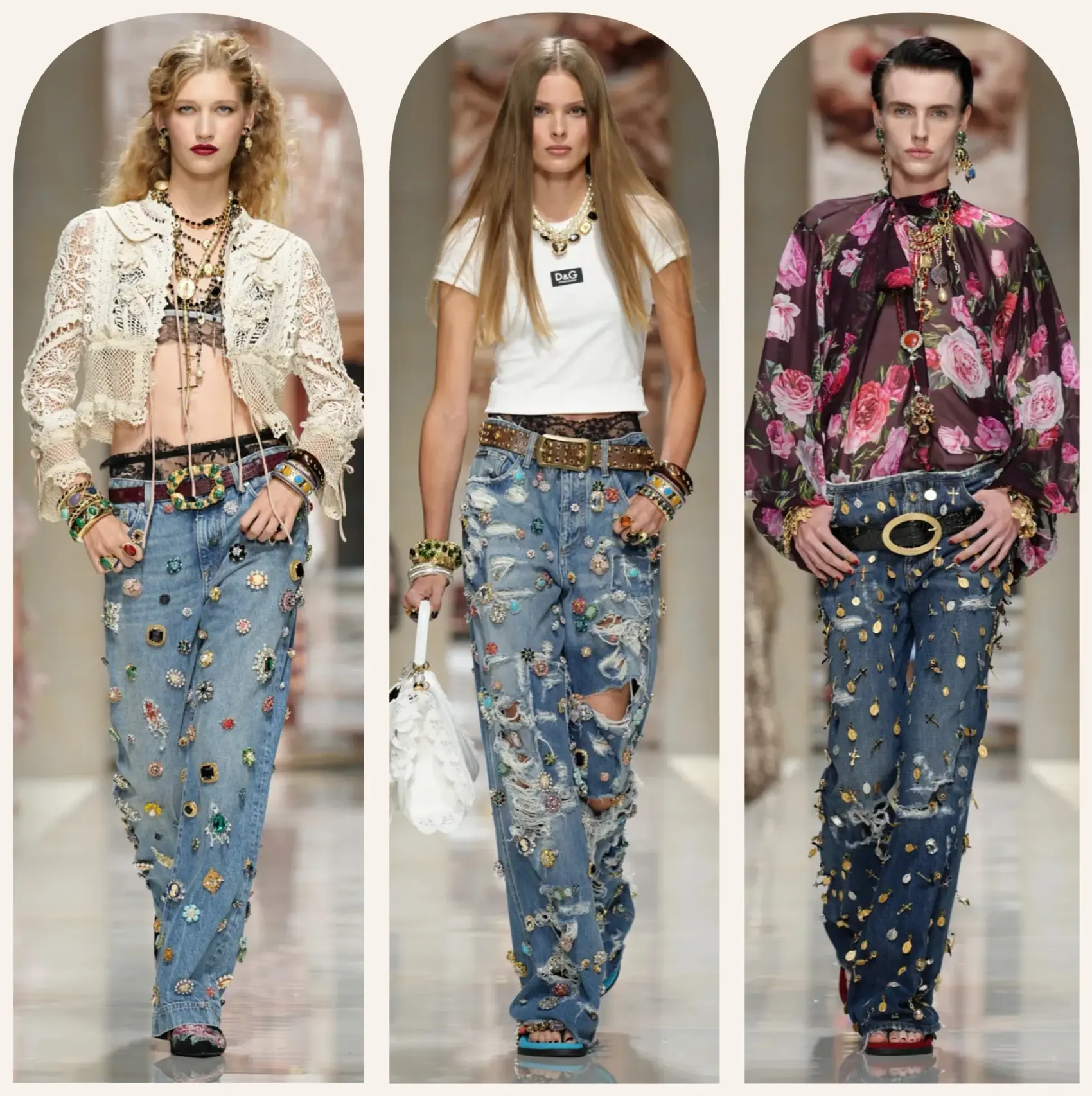 Dolce & Gabbana SS27 at Milan Fashion Week - Denim Gets Dressed Up