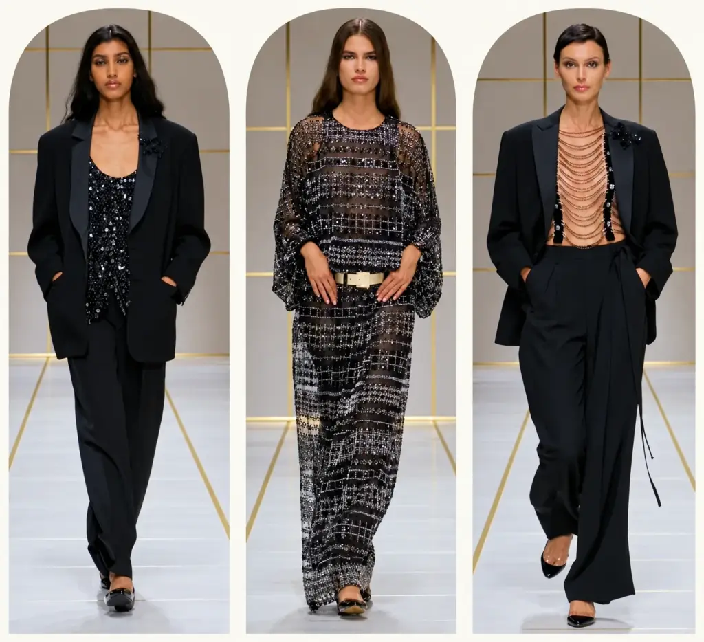 Giorgio Armani SS27 Finds a New Rhythm in Black, White and Gold