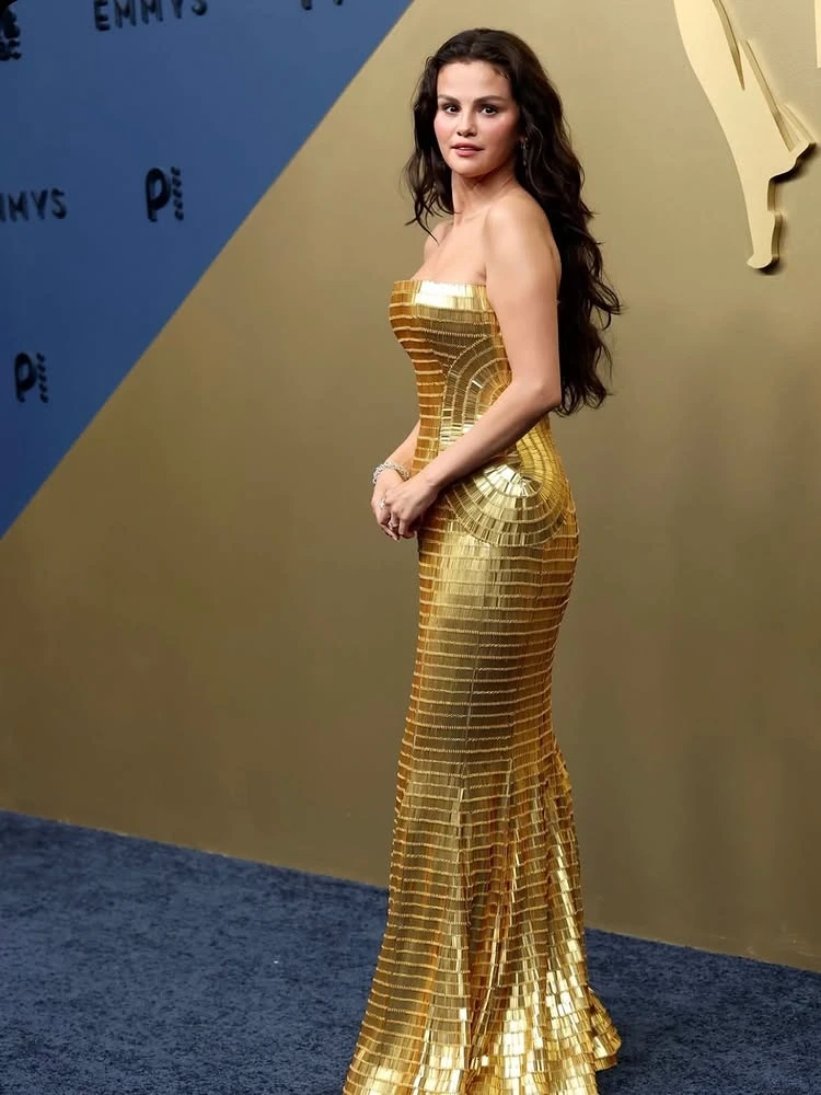 Selena Gomez Shines in Gold Louis Vuitton at the 2026 Emmys
