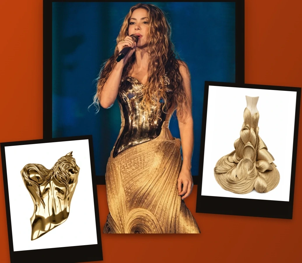 Shakira Goes Sculptural in Custom Gaurav Gupta Couture for Madrid Tour