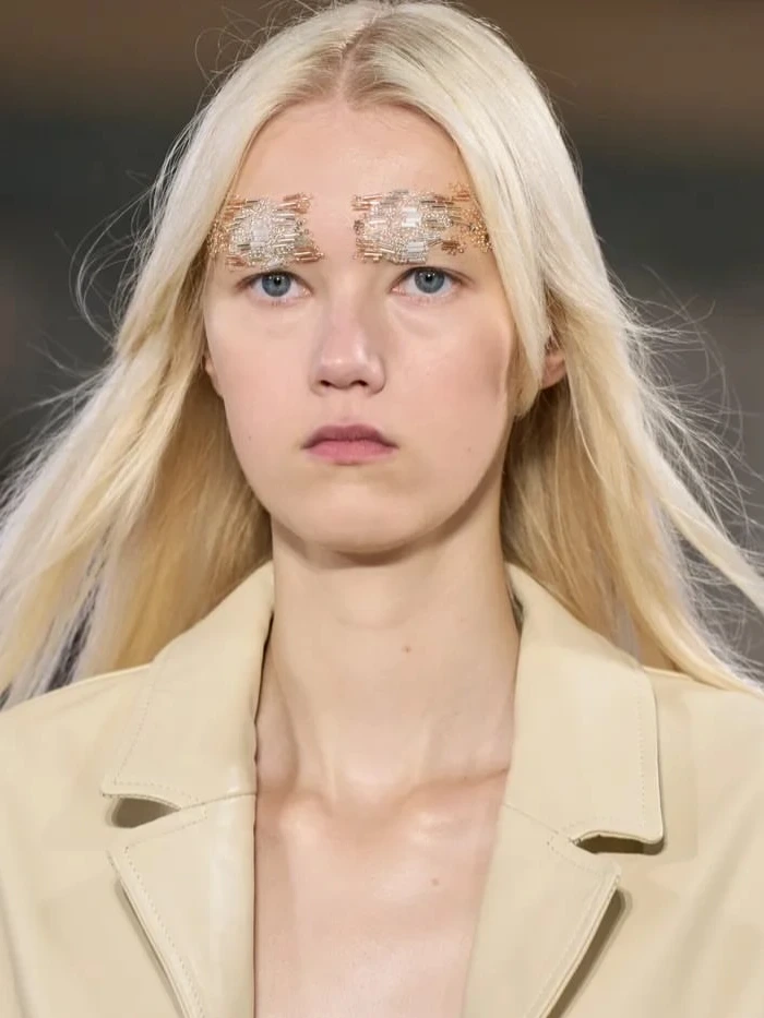 Simone Rocha SS27 Beauty: Embroidered Brows at London Fashion Week