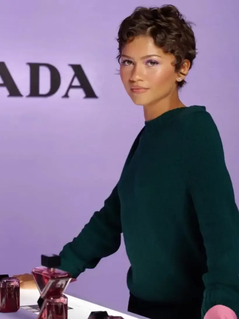 Zendaya Sports a New Pixie Haircut for Prada Beauty in New York