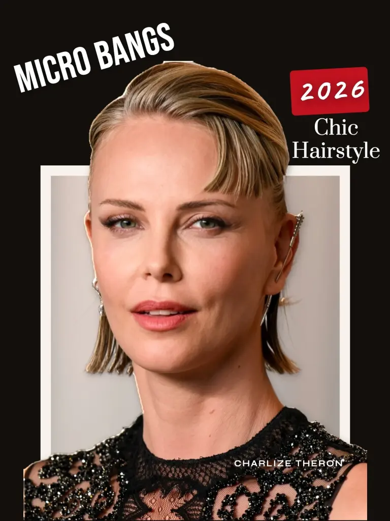 Charlize Theron Micro Bangs Look Academy Museum Gala 2026