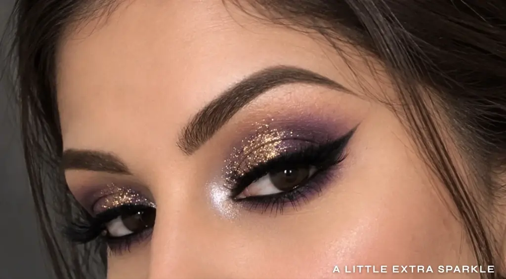 Golden Glitter Eye Makeup Holidays