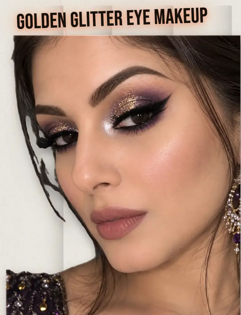 Holiday Eye Makeup Glitter - Golden
