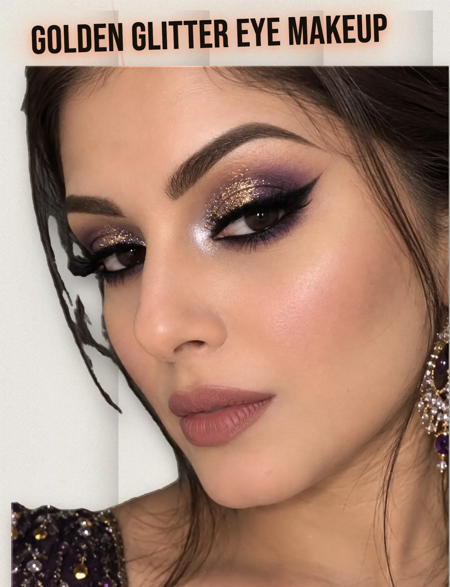 Holiday Eye Makeup Glitter - Golden