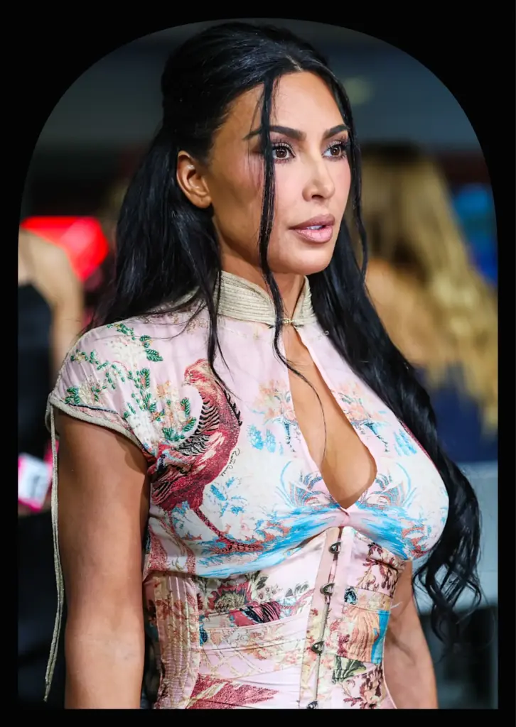 Kim Kardashian Goes Vintage Roberto Cavalli at the Singapore Grand Prix