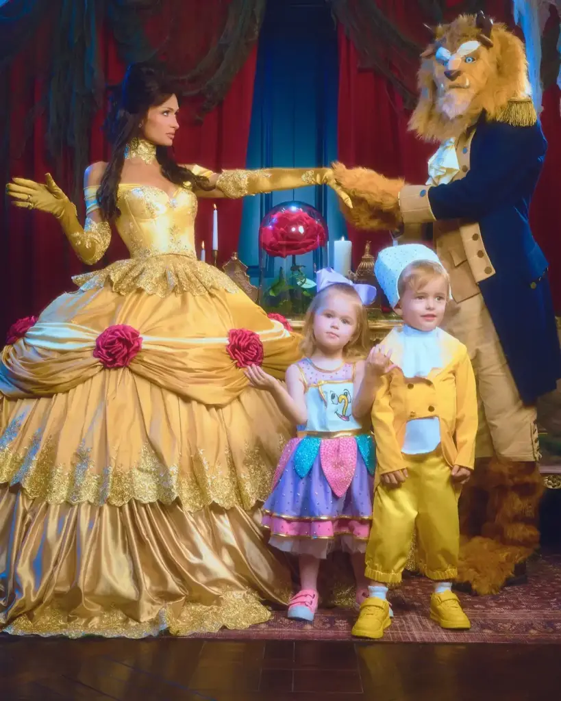 Paris Hilton's daughter London dressed as Chip in a teacup-inspired costume