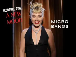 Florence Pugh micro bangs hairstyle