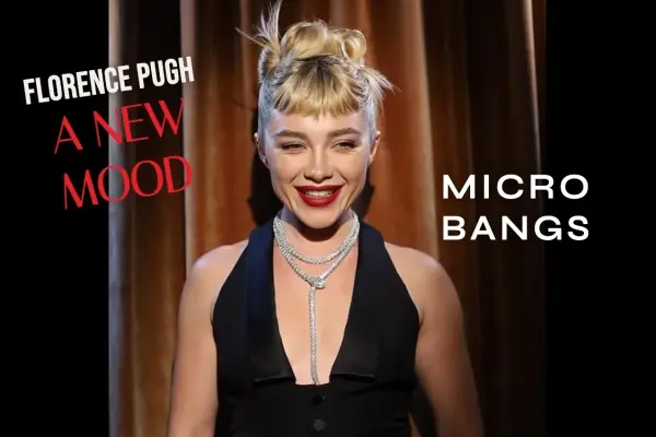 Florence Pugh micro bangs hairstyle