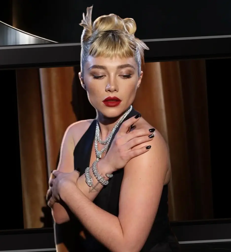 Micro bangs hairstyle Florence Pugh