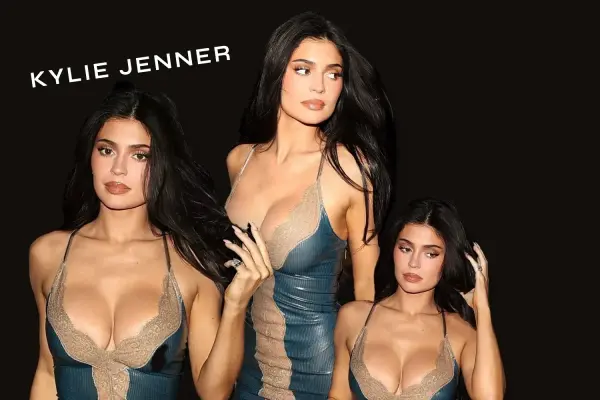 Kylie Jenner Teal Dress with Lace Detailing at Kim Kardashian Birthday Party
