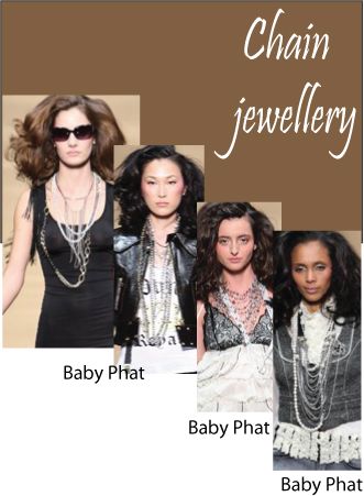 Layered chain jewelry from the season