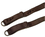 Adjustable bra straps with ring-and-slide fasteners