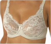 Lace bra cups with a lined interior