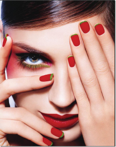 Make-up shades suited to a cool skin tone