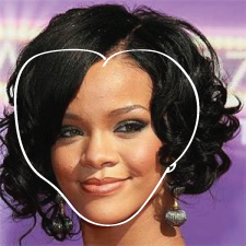 Rihanna, an example of a heart shaped face
