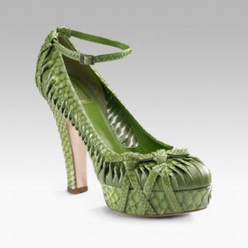 Reptile leather shoes showing the raised natural grain of the skin