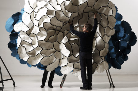 Textile Tiles: Modular Fabric Clouds for Interiors