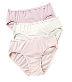 Bikini-cut underwear sitting low at the waist with high-cut legs