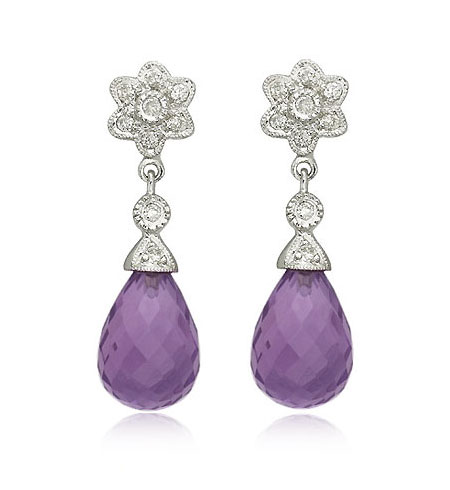 Amethyst drop earrings