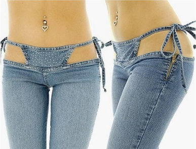 Bikini Jeans: Low-Rise Trousers Held Up by Bikini Strings