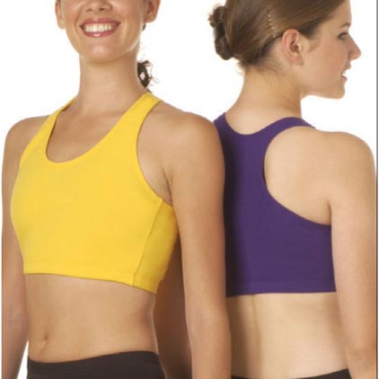 A fitted crop top for exercise